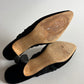 MANOLO BLAHNIK VELOUR AND LACE MULES