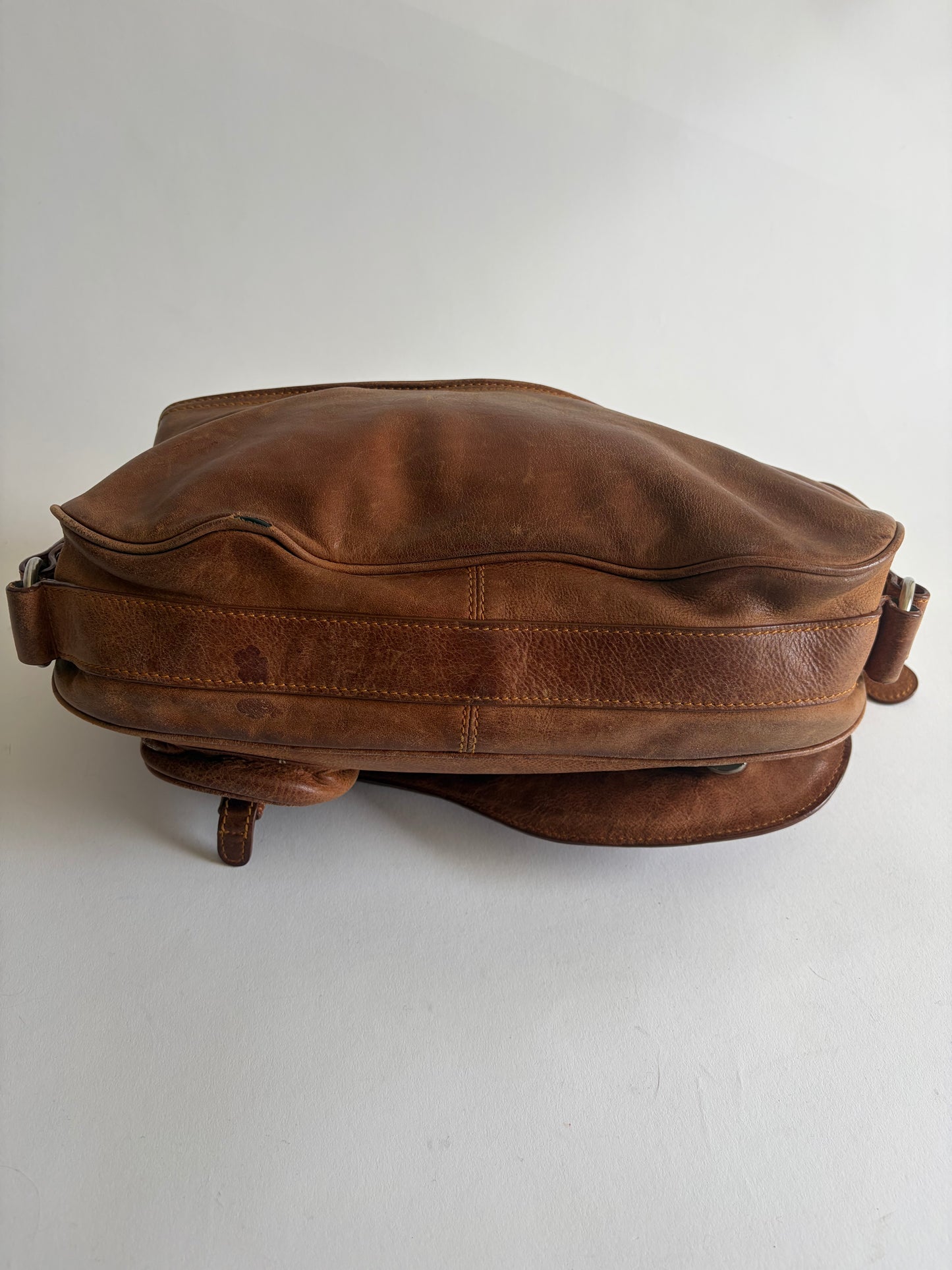 VINTAGE CHRISTIAN DIOR GAUCHO BROWN SADDLE BAG