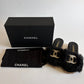 CHANEL SHEARLING FUR SANDALS CC LOGO