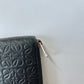 LOEWE REPEAT ZIP AROUND WALLET EMBOSSED CALFSKIN BLACK LEATHER