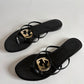 GUCCI INTERLOCKING G LOGO LEATHER SLIDES