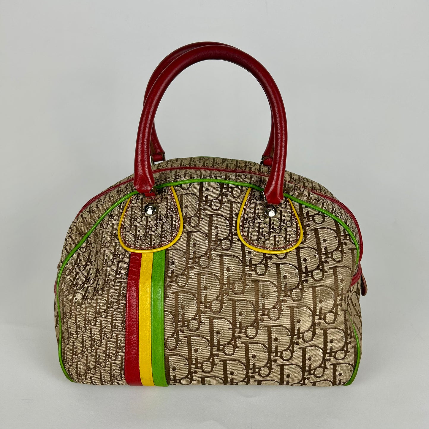 VINTAGE CHRISTIAN DIOR 2004 RASTA PRINT BOWLING BAG