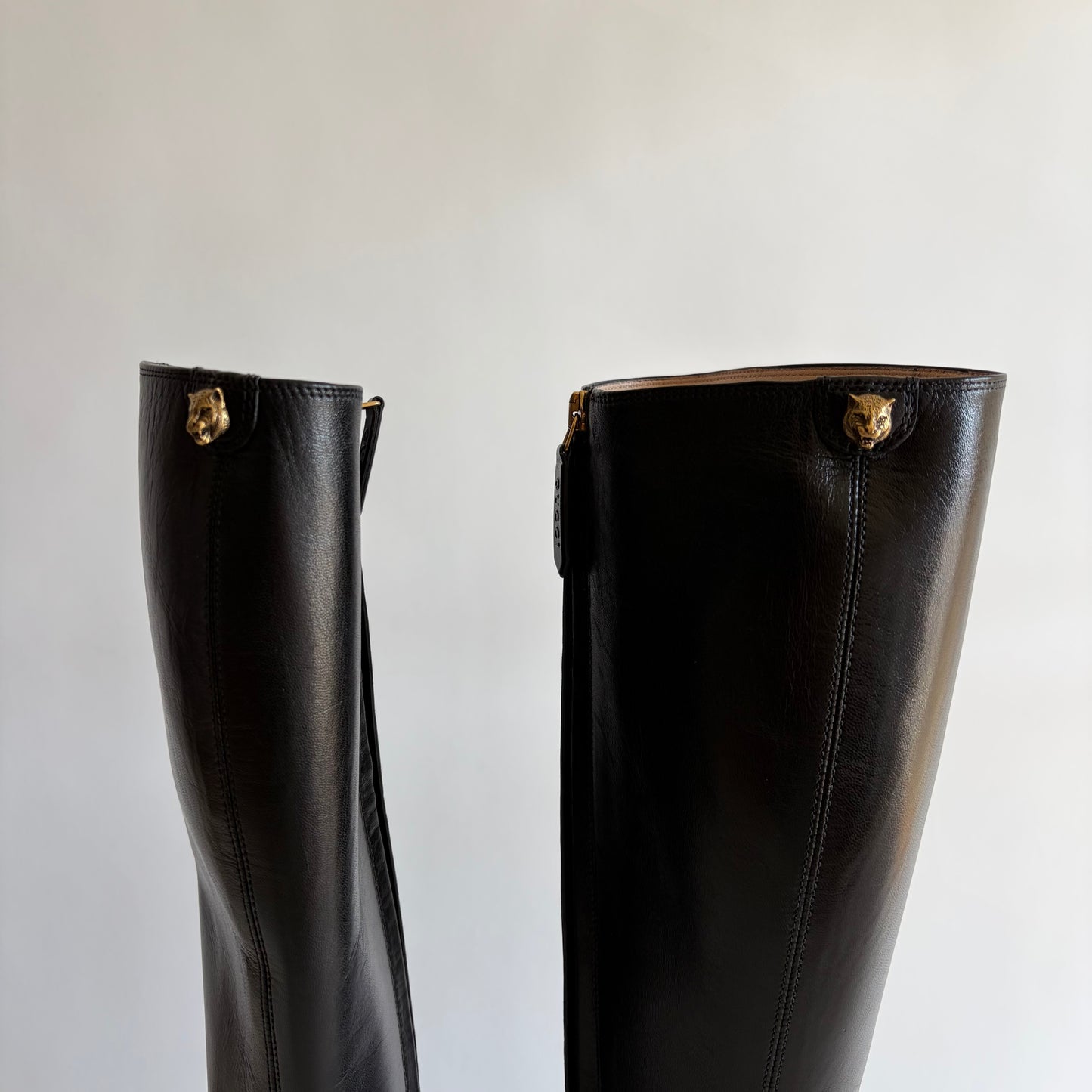 GUCCI ANGEL PLATFORM LEATHER KNEE HIGH BOOTS NEW