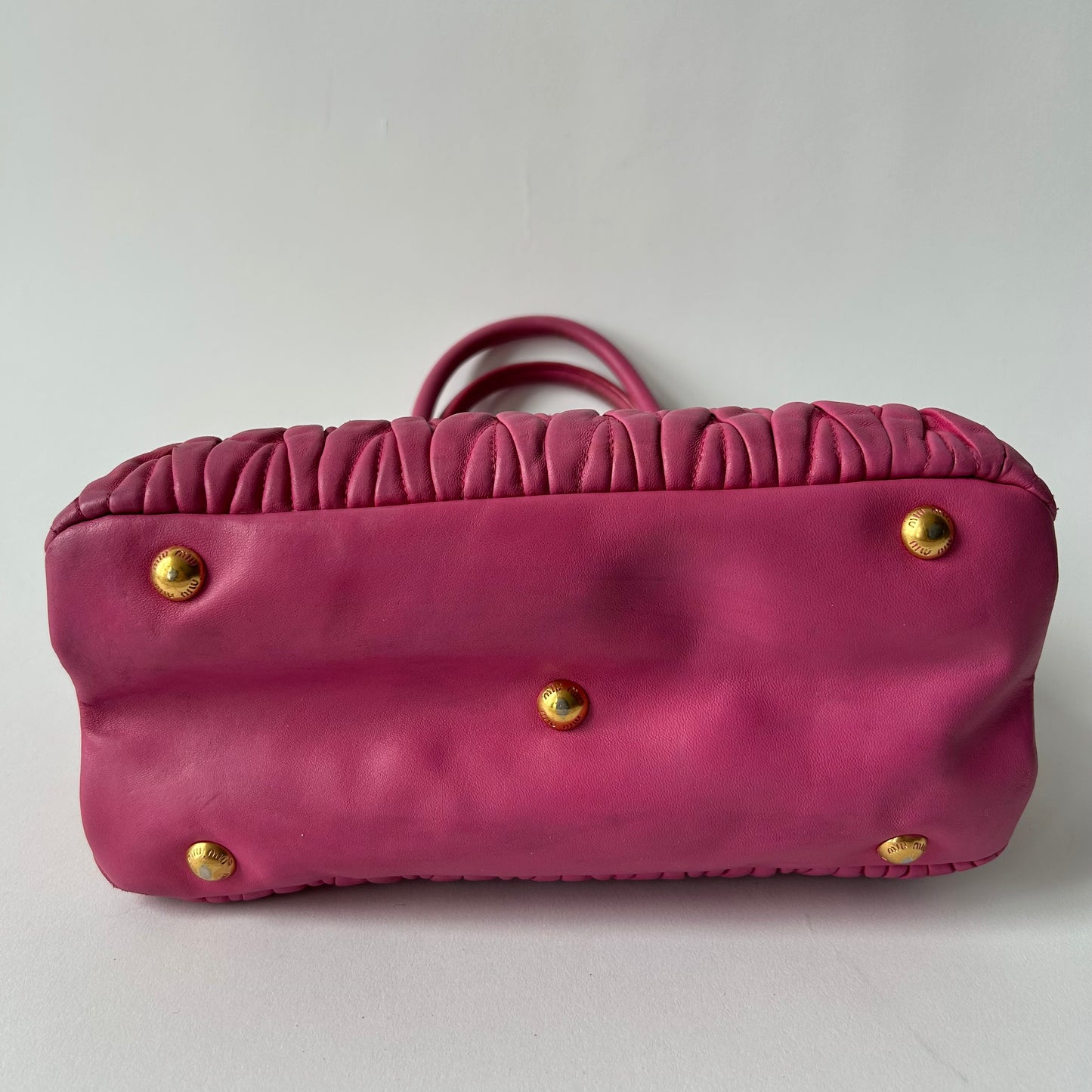 MIU MIU TWO-WAY NAPPA MATELASSE FUSCHIA HANDBAG