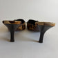 VINTAGE PRADA LEOPARD CALF HAIR POINTED TOE MULES