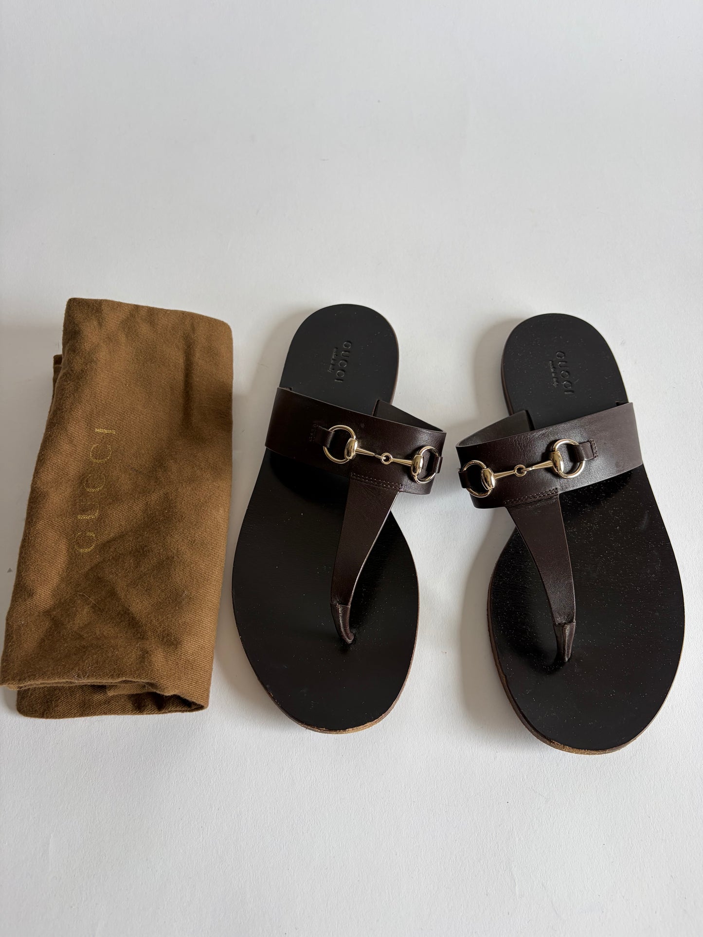 GUCCI HORSEBIT LEATHER SANDALS