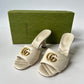 GUCCI WHITE CREAM GG MARMONT SLIDE MULES SIZE 38