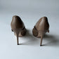 GUCCI DIONYSUS MARY JANE PUMPS TAUPE PERFORATED LEATHER SIZE 37