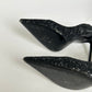 SAINT LAURENT ZOE BLACK GLITTER HIGH HEELS PUMPS SIZE 38.5