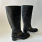 GUCCI BLACK LEATHER HORSEBIT TESS TALL BOOTS