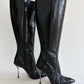 RARE CESARE PACIOTTI PYTHON BLACK HIGH BOOTS
