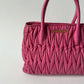 MIU MIU TWO-WAY NAPPA MATELASSE FUSCHIA HANDBAG