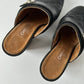 CHANEL 2011 BLACK CLOG QUILTED MULE LEATHER TURN LOCK SIZE 37.5