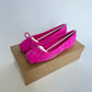 CHRISTIAN LOUBOUTIN MAMADRAGUE PINK SUEDE SQUARE TOE BALLET FLATS SIZE 37.5