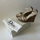 DIOR DIORISSIMO BEIGE WEDGE SANDALS