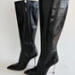 RARE CESARE PACIOTTI PYTHON BLACK HIGH BOOTS