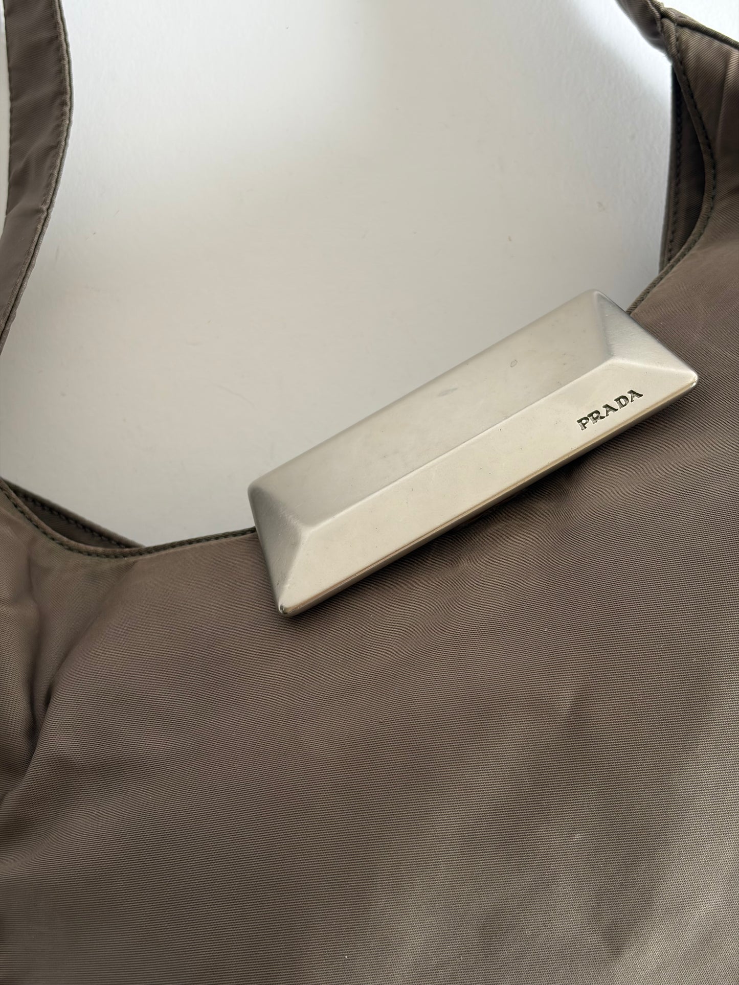 VINTAGE PRADA TAUPE SHOULDER BAG