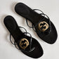 GUCCI INTERLOCKING G LOGO LEATHER SLIDES