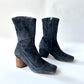 JACQUEMUS ROND CARRÉ GRAY SUEDE ANKLE BOOTS SIZE 36