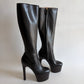 GUCCI ANGEL PLATFORM LEATHER KNEE HIGH BOOTS NEW