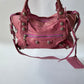 BALENCIAGA VINTAGE MOTOCROSS CITY GIANT 21 BAG LEATHER MEDIUM PINK