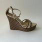 DIOR DIORISSIMO BEIGE WEDGE SANDALS