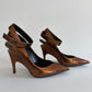 TOM FORD PYTHON BRONZE HEELS
