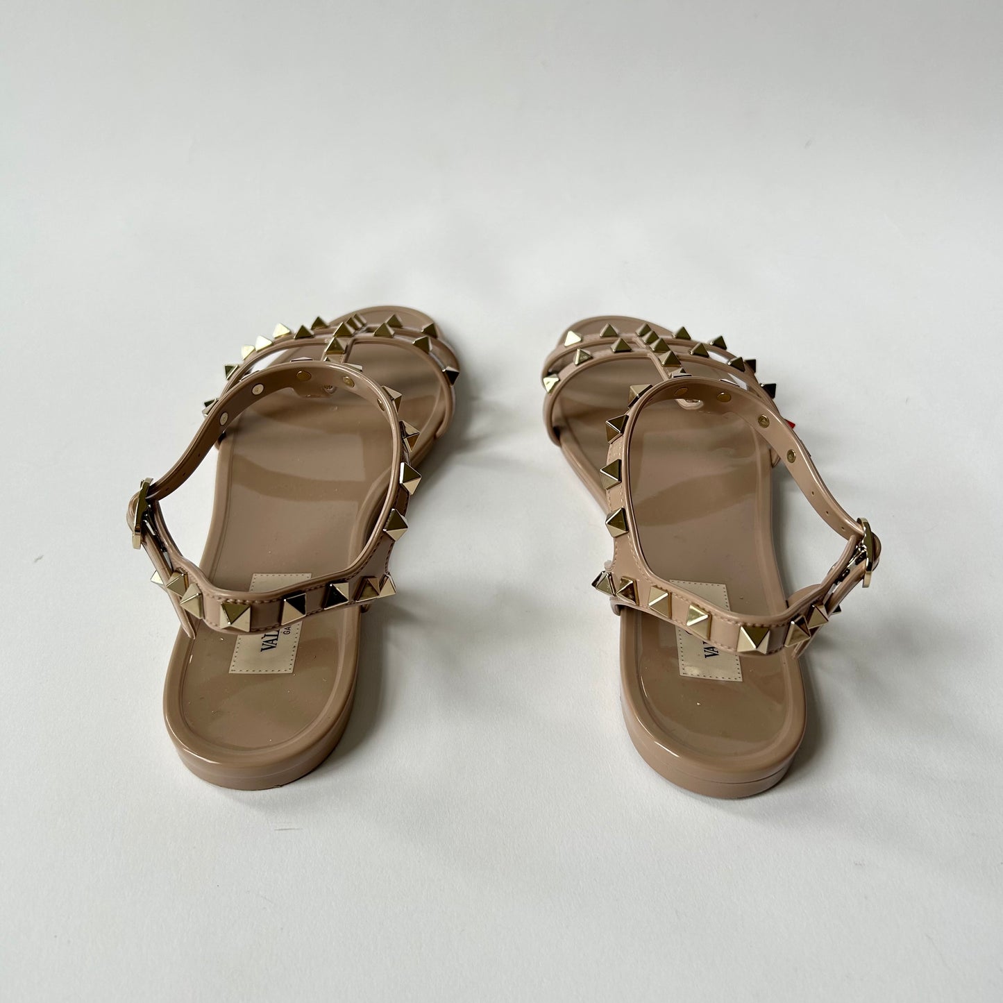 VALENTINO GARAVNI ROCKSTUD JELLY SANDALS POWDER SIZE 40