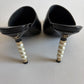 CHANEL 2020 CC LOGO PEARLS HEELS MULES