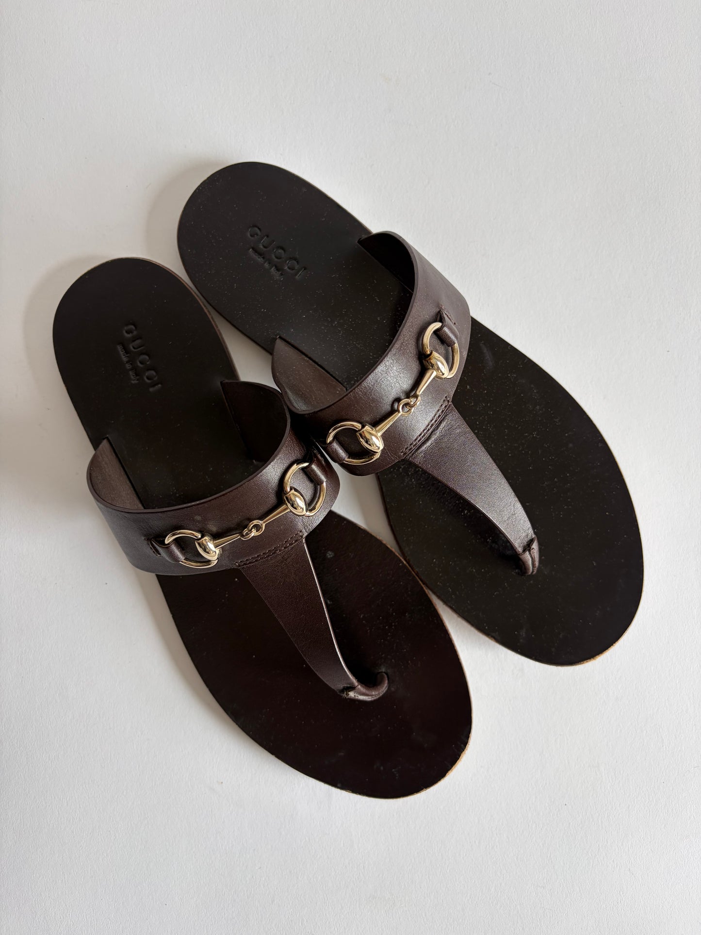 GUCCI HORSEBIT LEATHER SANDALS