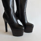 GUCCI ANGEL PLATFORM LEATHER KNEE HIGH BOOTS NEW