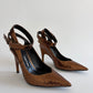 TOM FORD PYTHON BRONZE HEELS