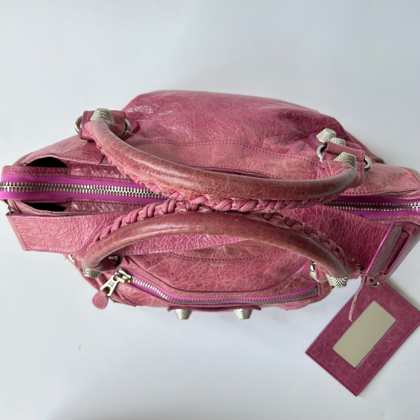 BALENCIAGA VINTAGE MOTOCROSS CITY GIANT 21 BAG LEATHER MEDIUM PINK