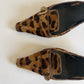 VINTAGE PRADA LEOPARD CALF HAIR POINTED TOE MULES