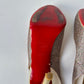 CHRISTIAN LOUBOUTIN LADY PEEP SLINGBACK PEEP TOE GLITTER HEEL SIZE 40