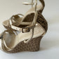 DIOR DIORISSIMO BEIGE WEDGE SANDALS