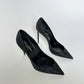 SAINT LAURENT ZOE BLACK GLITTER HIGH HEELS PUMPS SIZE 38.5