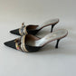 PRADA VINTAGE KIMONO EMBELLISHED MULES