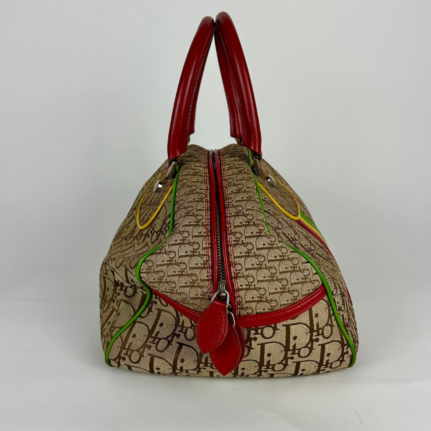 VINTAGE CHRISTIAN DIOR 2004 RASTA PRINT BOWLING BAG