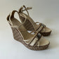 DIOR DIORISSIMO BEIGE WEDGE SANDALS
