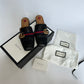 GUCCI MARMONT GG WEB BLACK LEATHER SLIPPERS LOAFERS SIZE 37