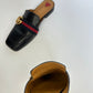 GUCCI MARMONT GG WEB BLACK LEATHER SLIPPERS LOAFERS SIZE 37