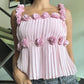 CHANEL VINTAGE RARE SILK 3D FLOWERS SILK TOP SIZE 38