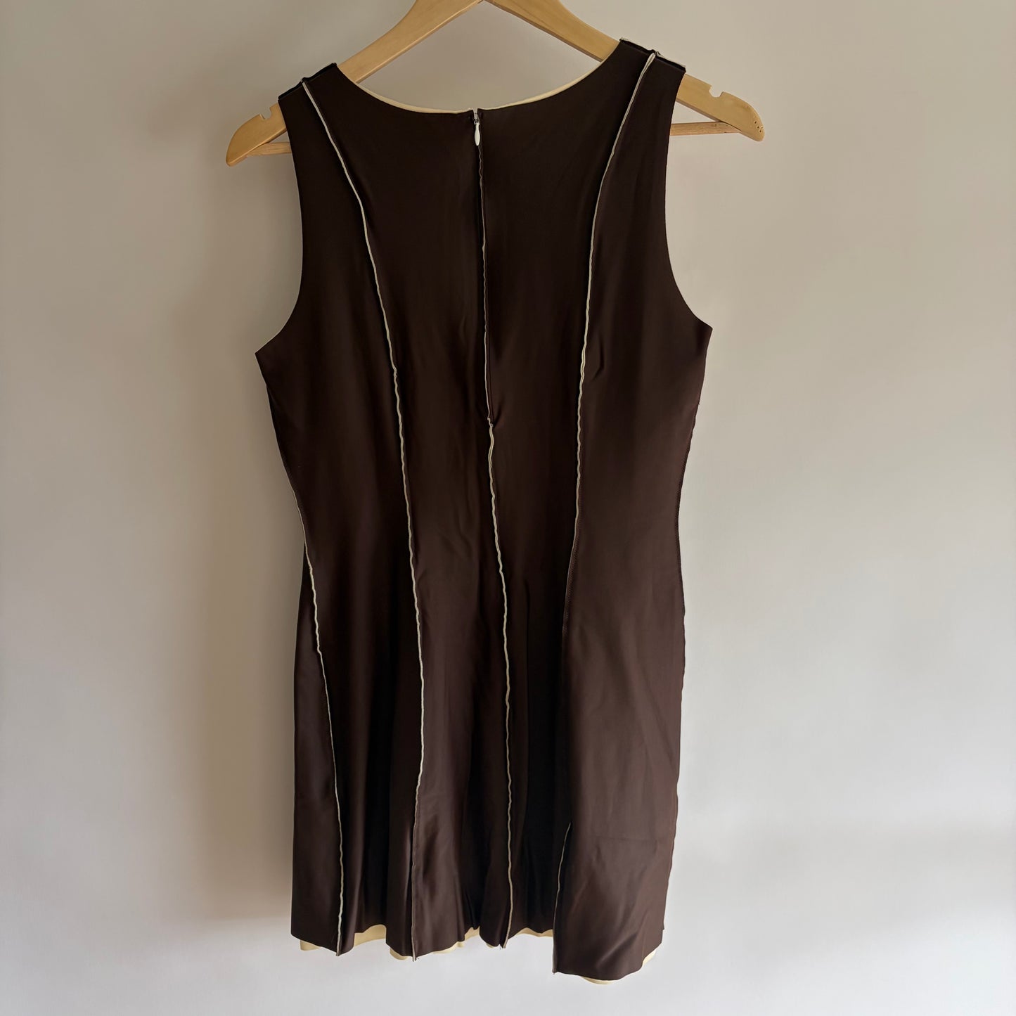 CHANEL VINTAGE 1999 BROWN STRIPED MINI DRESS