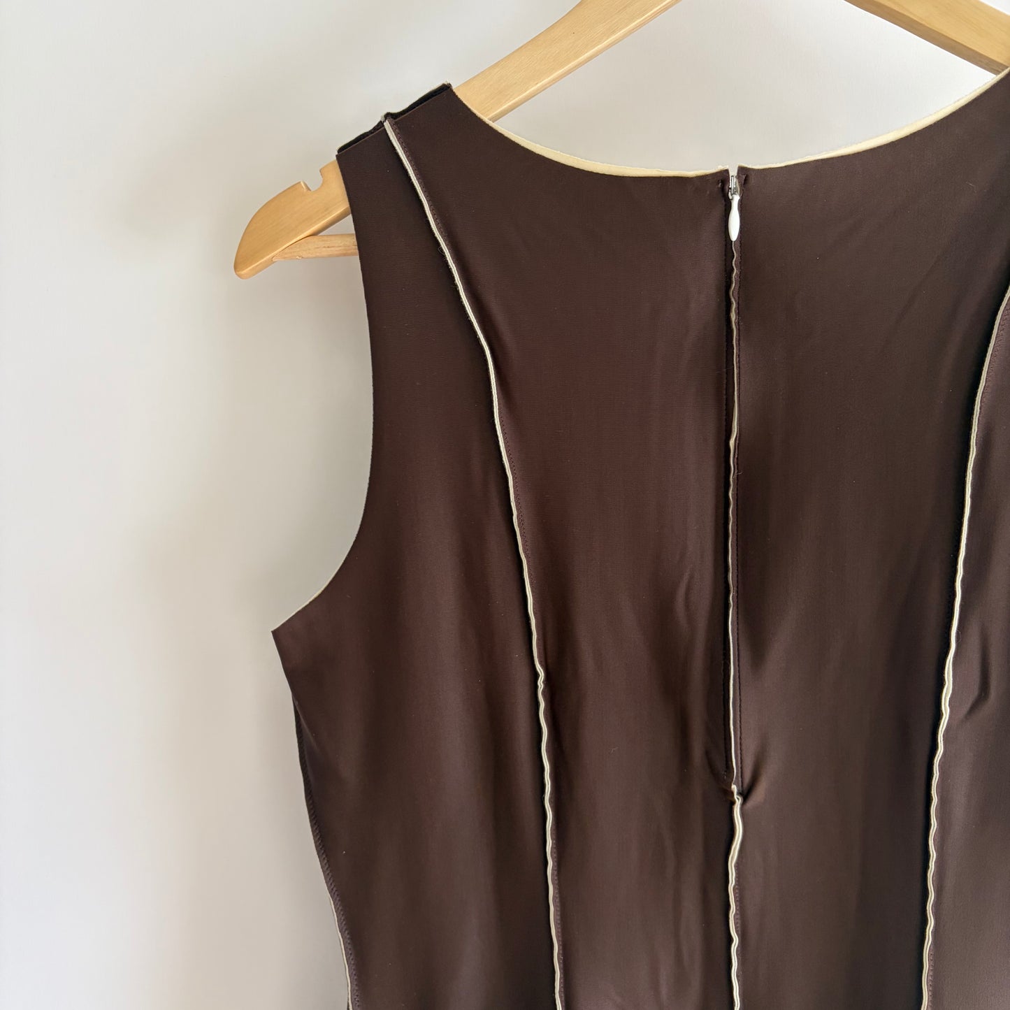 CHANEL VINTAGE 1999 BROWN STRIPED MINI DRESS