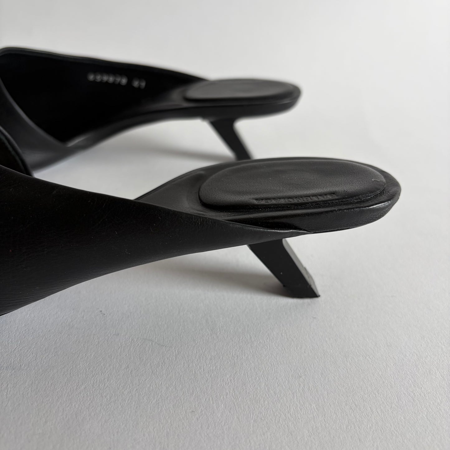 BALENCIAGA BLACK SQUARE TOE MULES