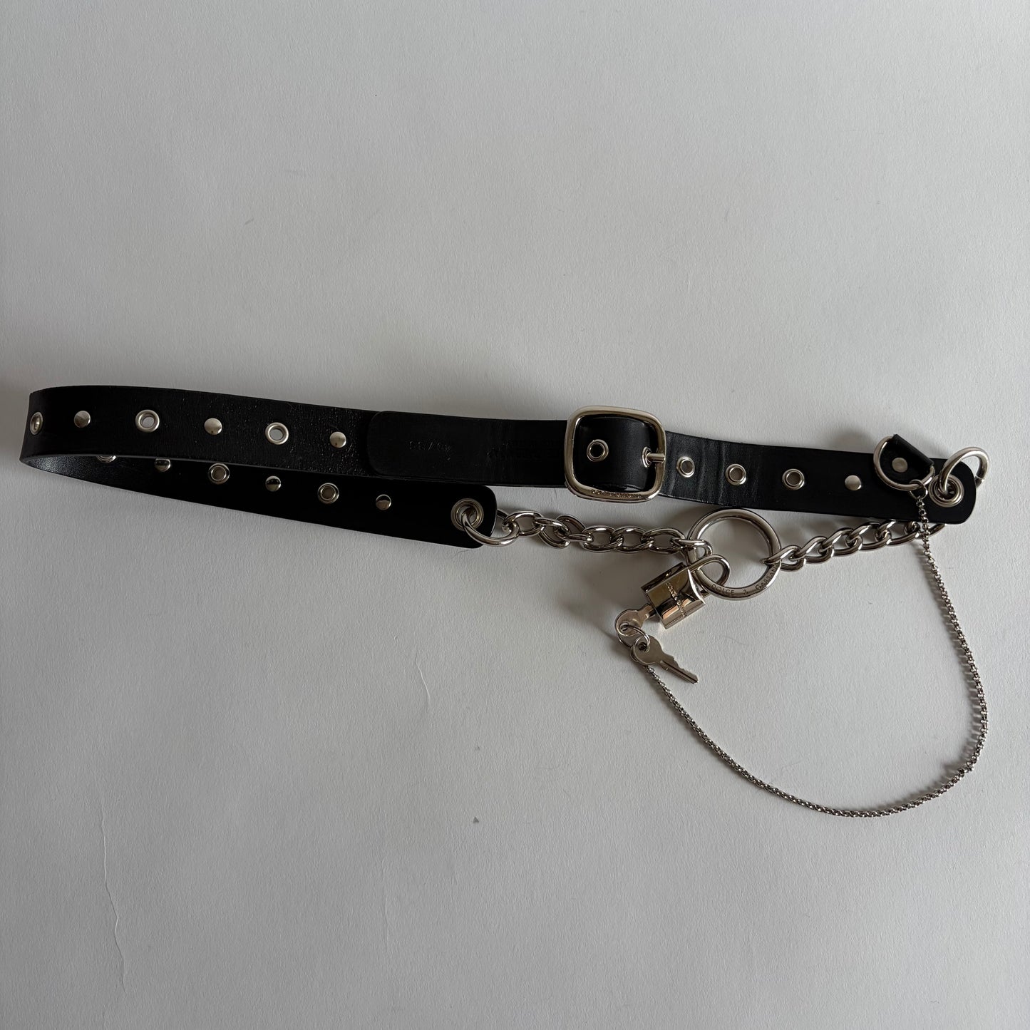 DOLCE & GABBANA VINTAGE 2003 EYELET LEATHER BELT