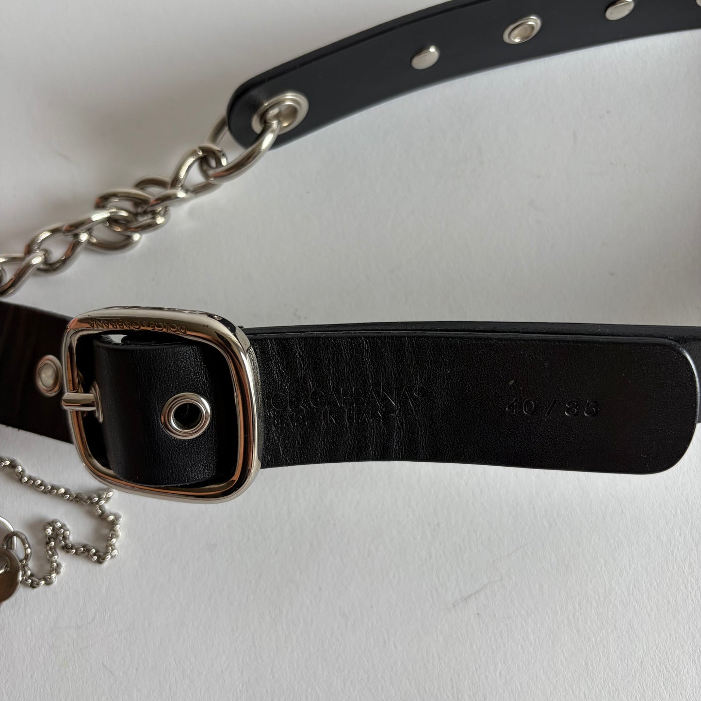 DOLCE & GABBANA VINTAGE 2003 EYELET LEATHER BELT