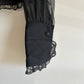 CHANEL BLACK SILK RUFFLE BLOUSE