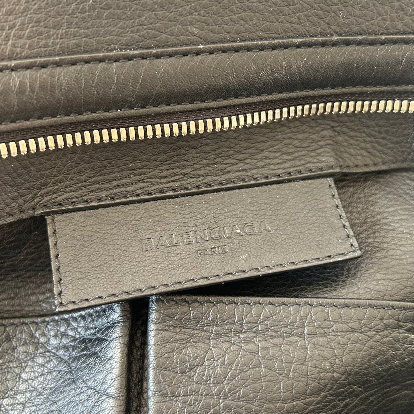BALENCIAGA LARGE BLACK LEATHER PAPIER A4 TOTE BAG